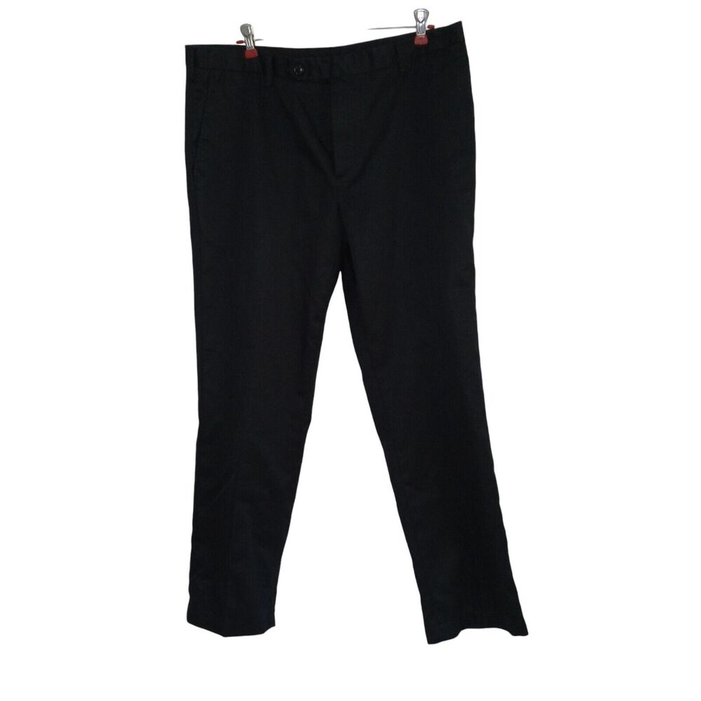 Jos A Bank Traveler Tailored Fit Flat Front Dress Pants Black Size 36x29L
